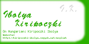 ibolya kiripoczki business card